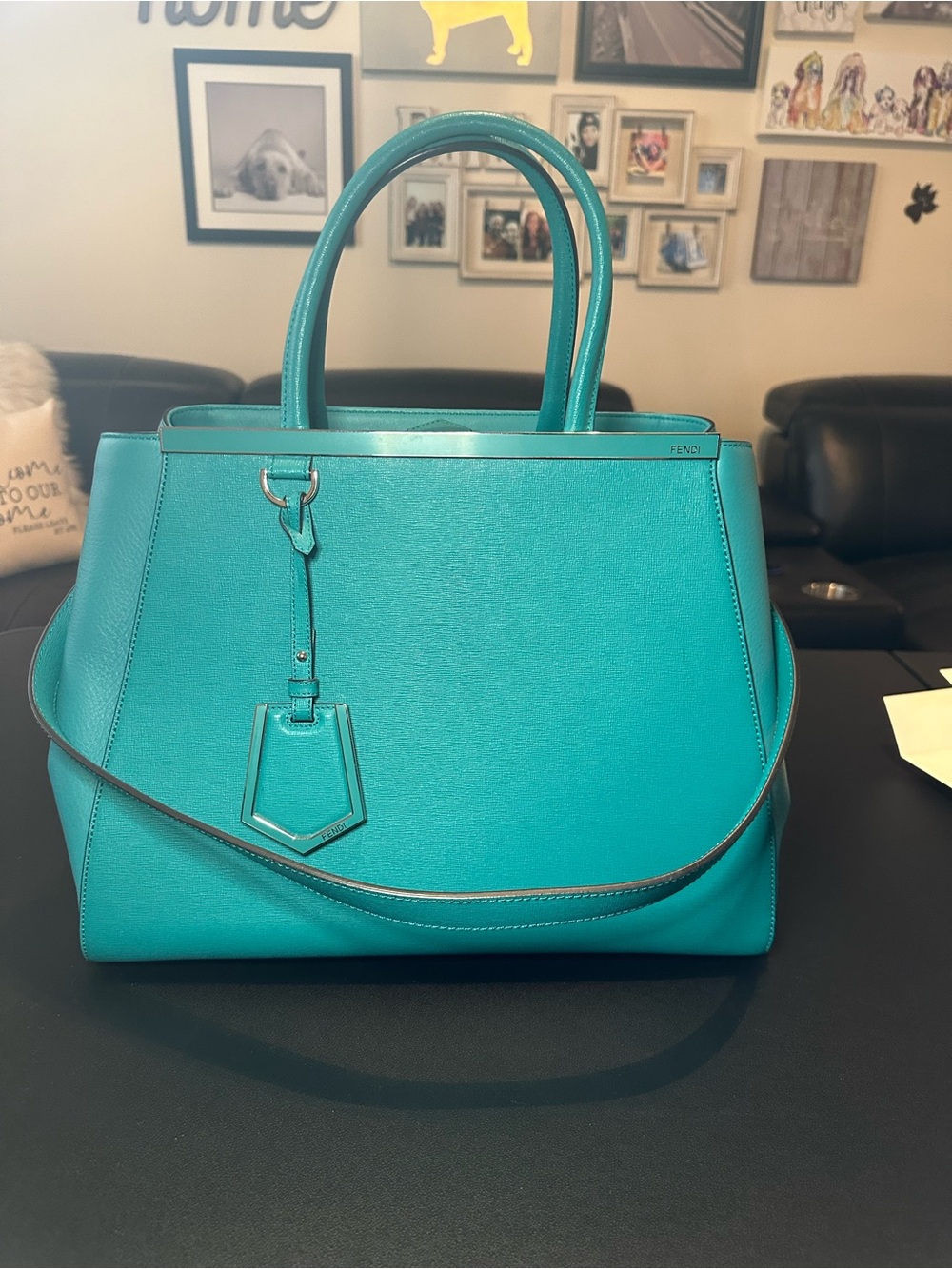 Fendi 2Jours MD Shopping Bag Calf Leather Color Lake with Palladium